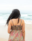 Airlie Pink Maxi Dress with pastel paisley print and adjustable straps